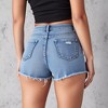 Anna-Kaci Women's High Waist Distressed Denim Shorts with Raw Hem - 2 of 4