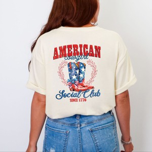 Simply Sage Market American Cowgirl Social Club Front And Back Garment Dyed Tee - 1 of 4