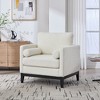 Vynxaria 35.4 "Wide Modern Farmhouse Performance Accent Chair with Black Finish Legs, Wood Base Reading Armchair Single Sofa - 2 of 4