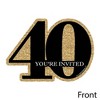 Big Dot of Happiness Adult 40th Birthday - Gold - Shaped Fill-In Invitations - Birthday Party Invitation Cards with Envelopes - Set of 12 - 2 of 4