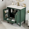30"W Vintage Bathroom Vanity with Sink, Bathroom Cabinet with Adjustable Shelf, Drawer, Door Shelves and Soft Closing Door-Christopher Knight Home - 2 of 4