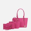 MKF Collection Edelyn Embossed M Signature Vegan Leather Women’s Tote Bag by Mia K – 4 Pcs set - 2 of 4
