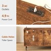Skyzoo TV Stand for 50/55/65/75/85" inch TV Mid Century TV Table 2 Storage Cabinet with Open Shelves for Living Room - 3 of 4