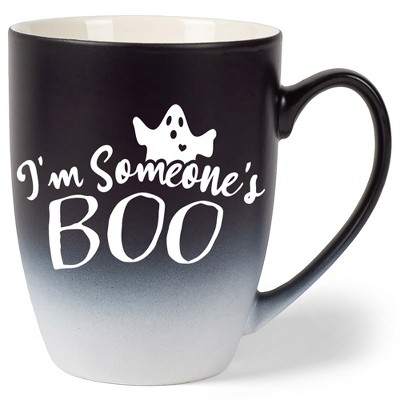 Elanze Designs I'm Someone's Boo Two Toned Ombre Matte Black and White 12 ounce Ceramic Stoneware Coffee Cup Mug