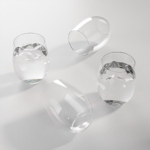 Trendables 16 OZ Plastic Stemless Wine Glasses Disposable Plastic Wine Cups- 24 Count - 1 of 4