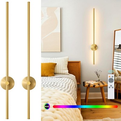POWLIG Dimmable Aluminum LED Wall Sconce with 350 Degree Rotation (Set of 2)