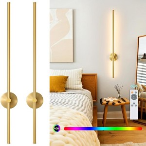 POWLIG Dimmable Aluminum LED Wall Sconce with 350 Degree Rotation (Set of 2) - 1 of 4
