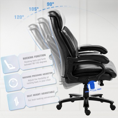 Black Leather High Back Executive Swivel Office Chair