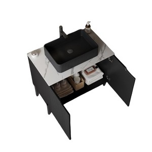Dexmalle Black Elegant Morden Carrara White Sintered Stone Counter Top Cabinet ,without Basin - 1 of 4