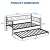 Garvee Twin Size Daybed Frame Heavy Duty Metal Slats Mattress Foundation Platform Sofa Bed with Headboard for Bedroom, Black/Pink - 2 of 4