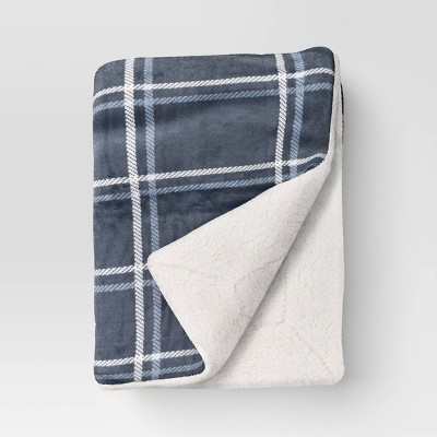 Printed Plush Throw with Faux Shearling Reverse - Threshold™