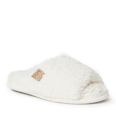 Image of Dearfoams Women's Lane Teddy Fuzzy Slide Slipper - Muslin Size XL