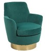 CAVINAS Swivel Chair, Swivel Accent Chair, Round Barrel Chairs with Gold Stainless Steel Base, Armchair for Living Room, Reading Chairs for Bedroom - 2 of 4