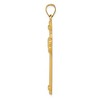 Black Bow Jewelry Men's 14k Yellow Gold Polished 2D Flanched Cross Pendant, 24 x 46mm - 2 of 4