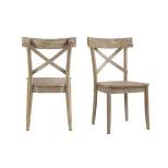 2pc Keaton X Back Wooden Side Chair Set Beach - Picket House Furnishings