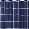 Printed Windowpane Shower Curtain Navy/White - Truly Soft: Microfiber Material, Machine Washable, Ring Top - 2 of 3