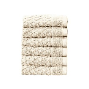 Isla Jade 6pc Diamond Textured Hand Towels Set - 1 of 4