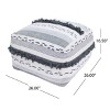 Karim Faux Yarn Large Pouf, Ivory Grey - 4 of 4