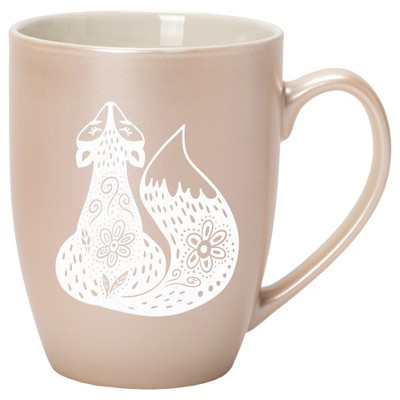 Elanze Designs 10 Ounce Metallic Finish New Bone China Tea Coffee Cup Mug� Precious Pearl Sly Forest Fox