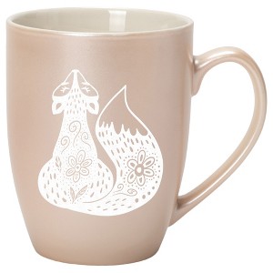 Elanze Designs 10 Ounce Metallic Finish New Bone China Tea Coffee Cup Mug� Precious Pearl Sly Forest Fox - 1 of 4