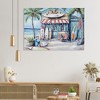 KWPZQEB Vintage Wall Art, Blue Beach House Surfboard Coconut Tree Ocean Wall Art, Rustic Impressionism Scenic Landscape Wall Decor for Living Room - 4 of 4