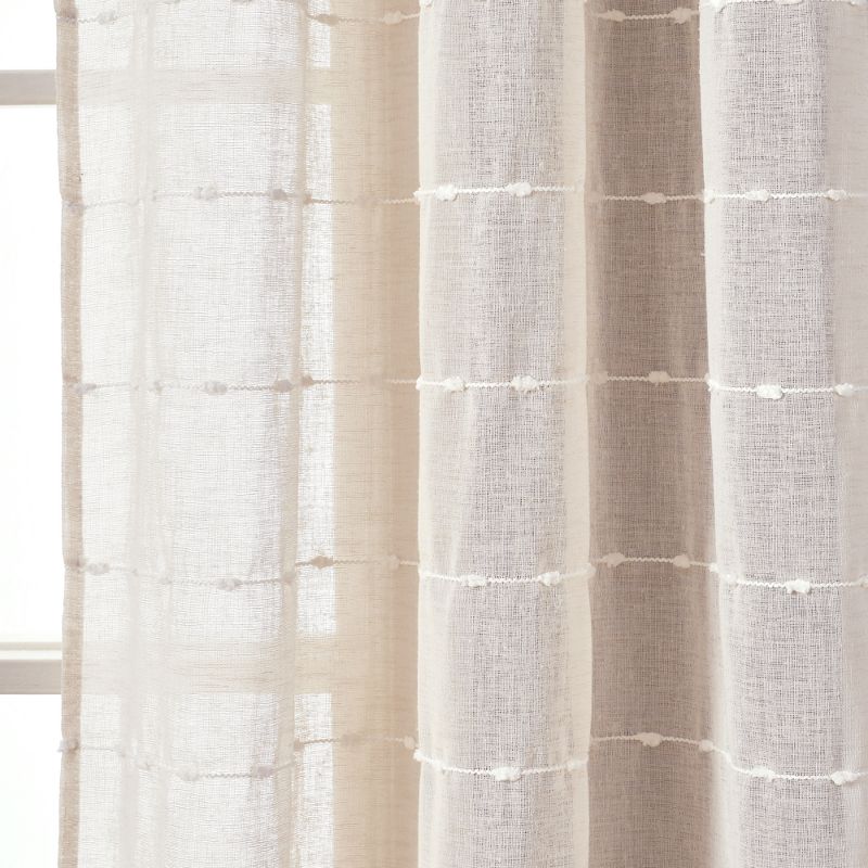 Set of 2 Farmhouse Texture Grommet Sheer Window Curtain Panels - Lush Décor, 4 of 16