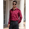 Coolmee Men's Velvet Shirts Long Sleeve Button Up Shirt Wedding Party Prom Shirt - 2 of 4