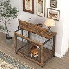Acekool Rustic Dog Crate - Furniture Style Kennel with Wheels & Doors - 4 of 4