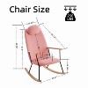 CAVINAS Teddy Fabric Glider Rocking Chair with High Backrest and Adjustable Headrest Pillow,Upholstered Rocking Chair,Nursery Accent Chair for Bedroom - 3 of 4