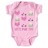 The Juniper Shop Let's Par Tee Coquette Baby Short Sleeve Bodysuit - NB - Pink - 2 of 4