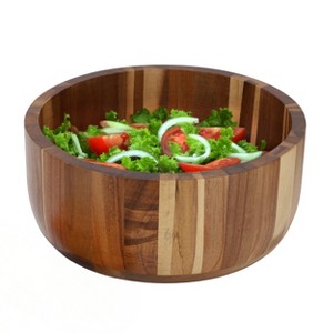 MegaChef 10.5 Inch Large Acacia Wood Salad Bowl - 1 of 4