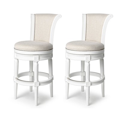 Maven Lane Pullman Swivel Upholstered Kitchen Stool, Set of 2