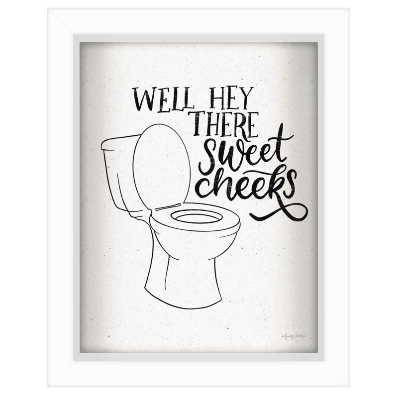 Americanflat Minimalist Motivational Well Hey There Sweet Cheeks' By Wild Apple Shadow Box Framed Wall Art Home Decor, 1 of 9