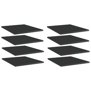 vidaXL Bookshelf Boards 8 pcs High Gloss Black 15.7"x19.7"x0.6" Engineered Wood - 1 of 4