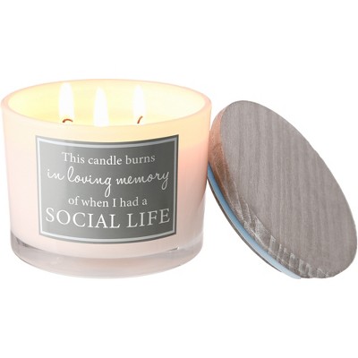 Pavilion Gift Company - Social Life - 11 oz - 100% Soy Wax Candle Scent: Fresh Cotton - Flame Candles