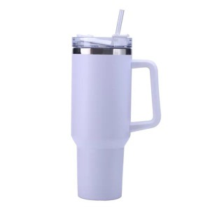 30OZ Straw Coffee Insulation Cup W/ Handle Portable Car Stainless Steel Water Bottle LargeCapacity Travel BPA Free Thermal Mug - 1 of 4