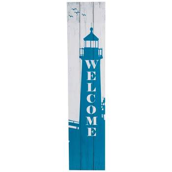Northlight 35.75" Weathered Lighthouse "Welcome" Porch Board Sign Decoration