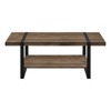 Vynxaria Contemporary Modern Coffee Table 47.25"L×23.75"W×17.75"H, Brown Laminate (Reclaimed Wood-Look), Black Metal Legs - 2 of 4