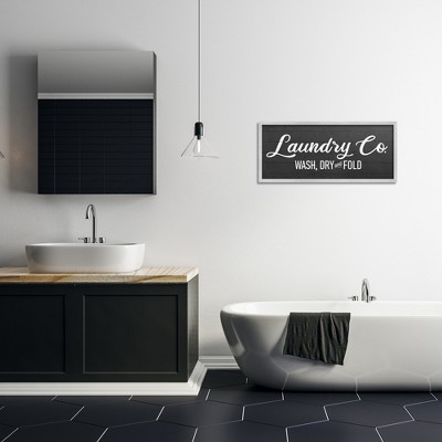 Rustic Black and White Wood Laundry Room Sign
