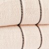 Luxury Cotton Towel Set- 2 Piece Bath Sheet Set Made From 100% Zero Twist Cotton- Quick Dry, Soft and Absorbent By Hastings Home (Bone / Black) - image 3 of 4