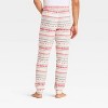 Men's "Let it Snow" Fair Isle Cozy Knit Holiday Matching Family Pajama Pants - Wondershop™ Cream - 2 of 4