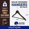 Lifemaster Solid Wooden Hangers for Clothes - Heavy Duty Suit Hanger Set with Chrome 360° Swivel Hook - 2 of 4