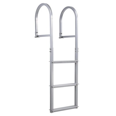 3-Step Removable Dock Ladder 500lbs Marine Pontoon Boat Straight Ladder Non-slip