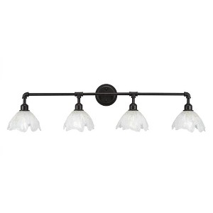 Toltec Lighting Vintage 4 - Light Vanity in  Dark Granite with 7" Gold Ice Shade - 1 of 1
