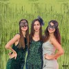 KatchOn, XtraLarge, Sage Green Foil Fringe Curtain - 3.2x8 Feet, Pack of 2 |Lime Backdrop for Frog Birthday Decorations - 3 of 4