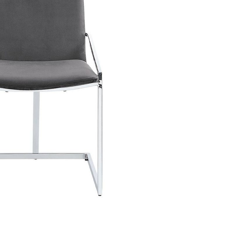 20&#34; Zlatan Accent Chair Gray Velvet Chrome Finish - Acme Furniture, 4 of 9