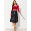 INSPIRE CHIC Women's Velvet Scoop Neck Long Sleeve Solid Crop Top - 2 of 4
