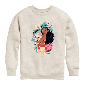 Boys' - Disney - Moana Strong Spirit Graphic Long Sleeve Fleece Sweatshirt - 1 of 4
