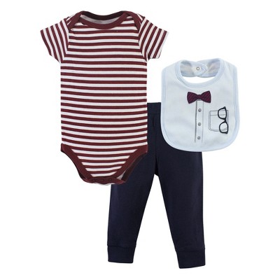 Little Treasure Baby Boy Bodysuit, Pant and Bib, Glasses