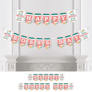 Big Dot of Happiness Female Best Boss Ever - Women Boss's Day Bunting Banner - Party Decorations - Happy Boss's Day - 1 of 4
